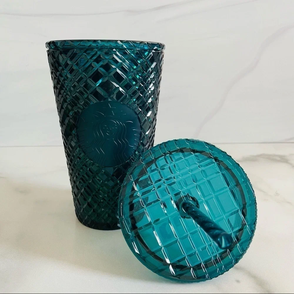 Starbucks Holiday 2021 Green/Blue Grande Jeweled Cold Cup Tumbler- 16oz